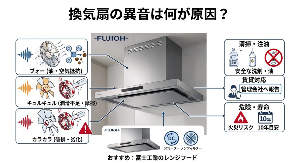 換気扇の異音は何が原因?解決法と交換の目安