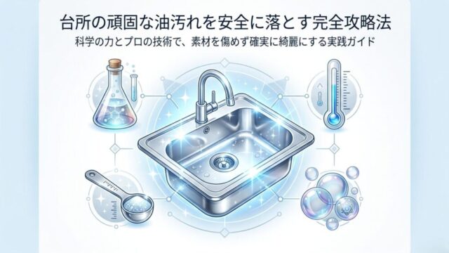 キッチンの頑固な油汚れを落とす完全攻略法のイメージ図