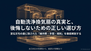 自動洗浄換気扇の真実と、後悔しないための正しい選び方について解説するタイトルスライド画像